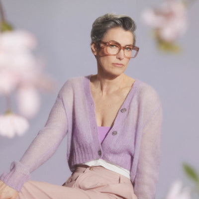 Helen wears Macpherson Optical in Vintage Rose